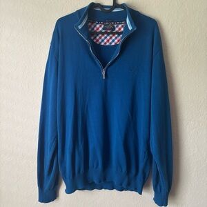 Paul & Shark Yachting | Men's 100% Cotton Blue 3/4 Zip Pullover Size Large